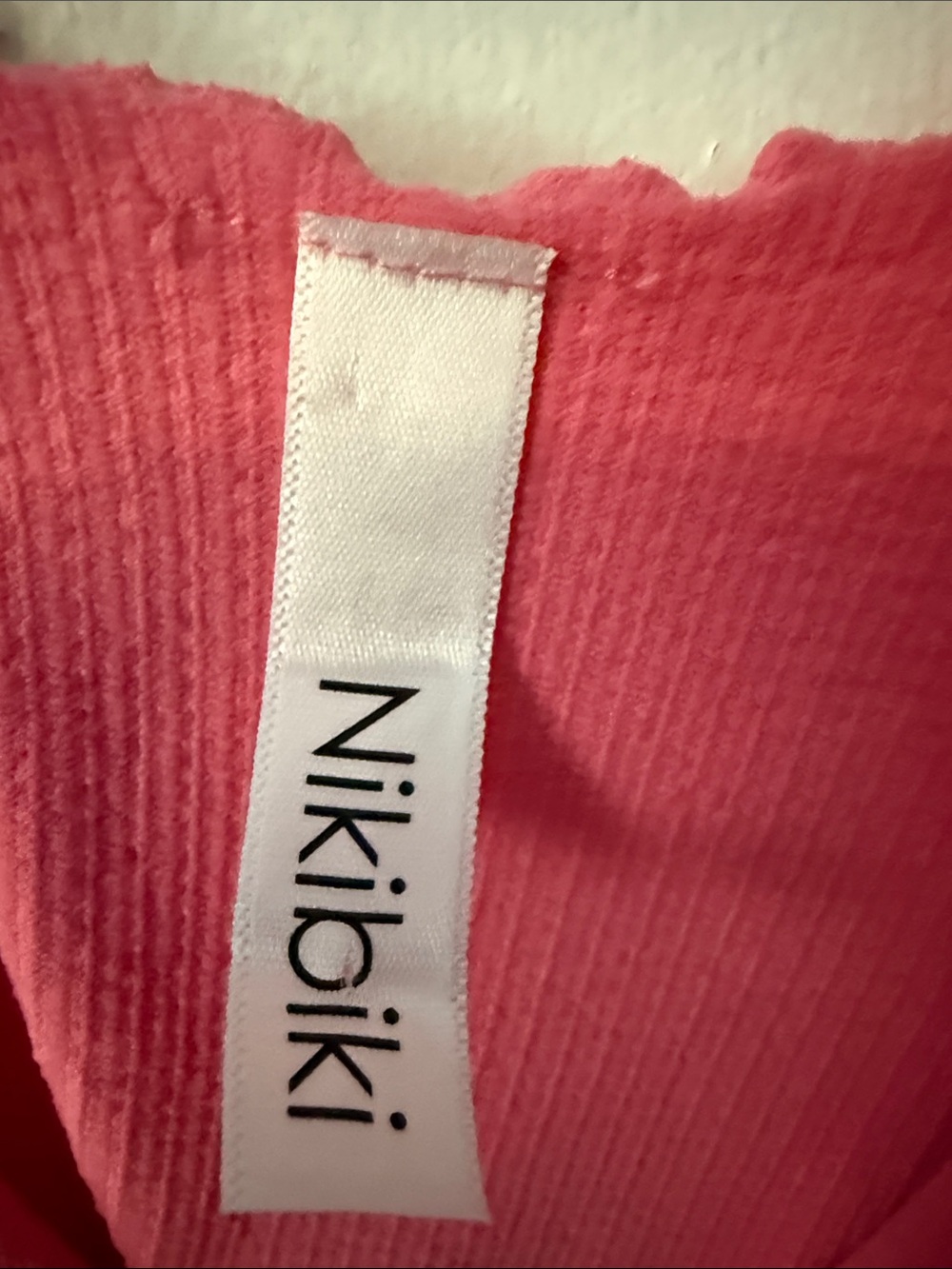 Women's Pink Ribbed Ruffle Cropped Tank Top - Picture 3 of 3